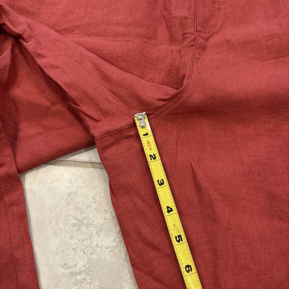 Old Navy Women's High Rise Wide Leg Linen Light Red Pull On Pants Sz XL Lounge - Picture 9 of 10